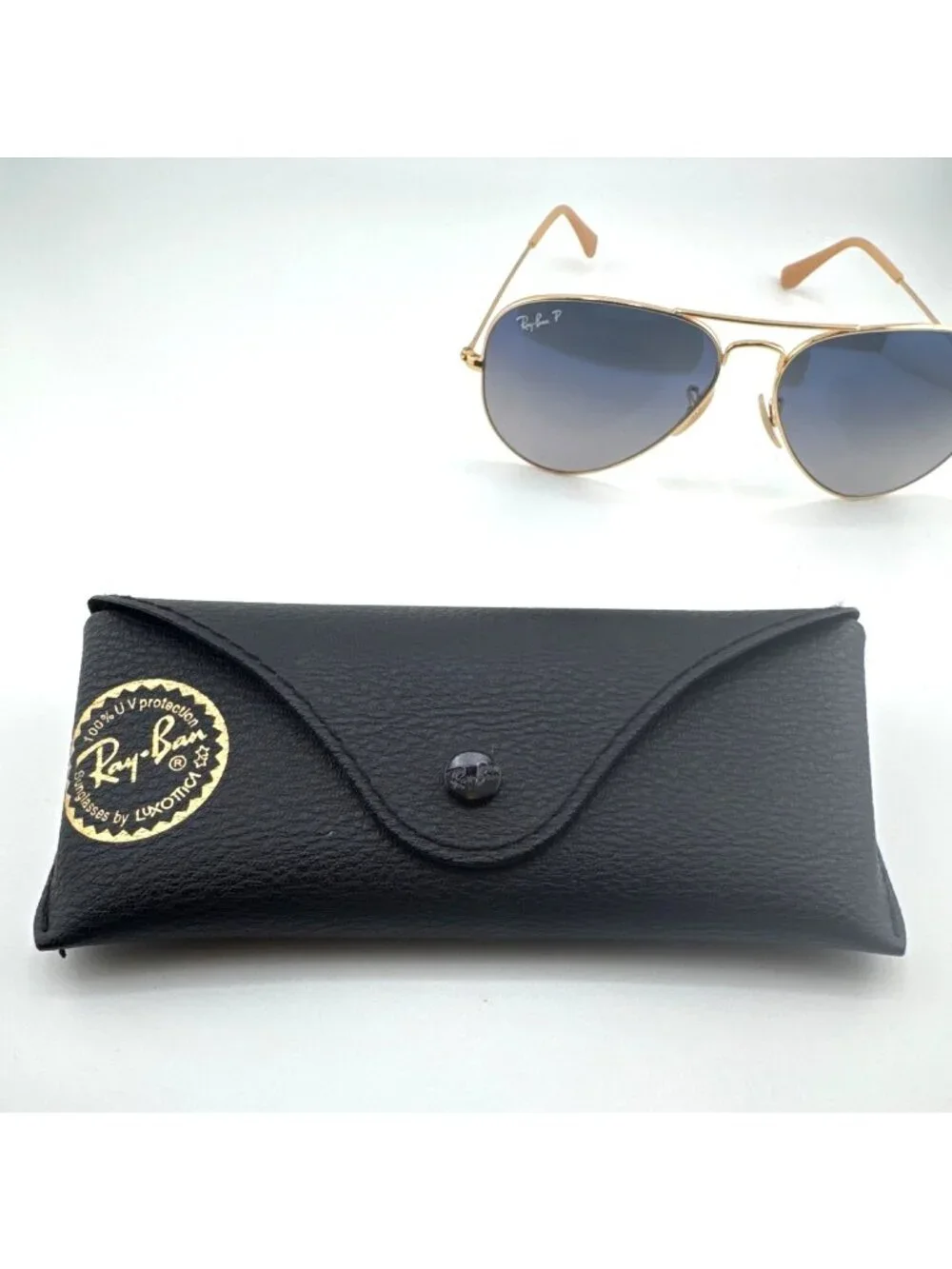 Ray-Ban RB3025 Aviator Large Metal 58-14 001/78 Polarized Made in Italy Case